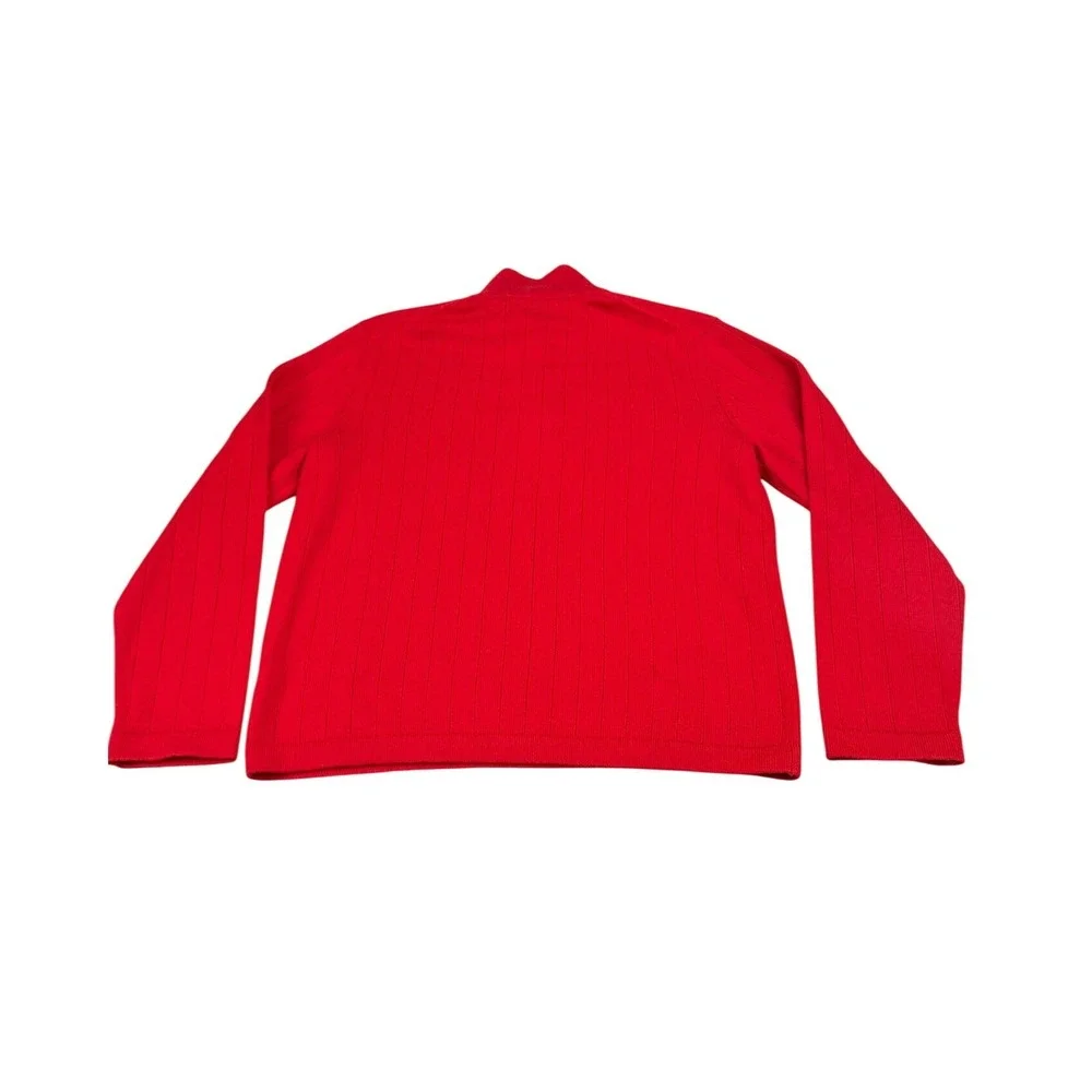 Banana Republic Mens Red Extra Fine‎ Merino Wool Mock Neck Ribbed Sweater Large